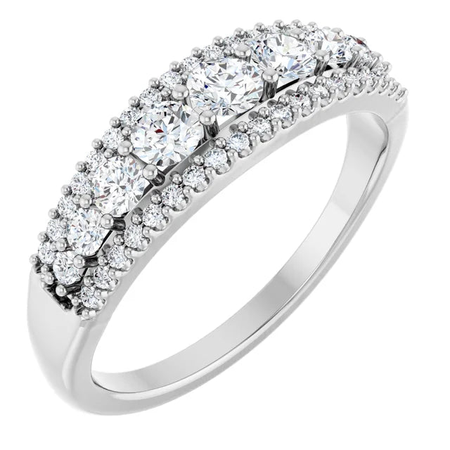 Natural Diamond Graduated Anniversary Band