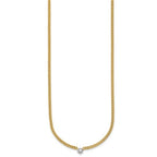 Herco 14K Two-Tone 1/10 carat Diamond 16 Inch Curb Necklace