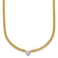 Herco 14K Two-Tone 1/10 carat Diamond 16 Inch Curb Necklace