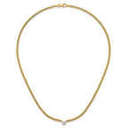 Herco 14K Two-Tone 1/10 carat Diamond 16 Inch Curb Necklace