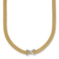 Herco 14K Two-tone Polished 2-Strand Diamond X 17 Inch with 2 Inch Extension Necklace