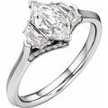 14K White Gold 1 1/2 CTW Lab-Grown Diamond Three-Stone Engagement Ring
