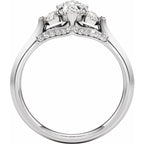 14K White Gold 1 1/2 CTW Lab-Grown Diamond Three-Stone Engagement Ring