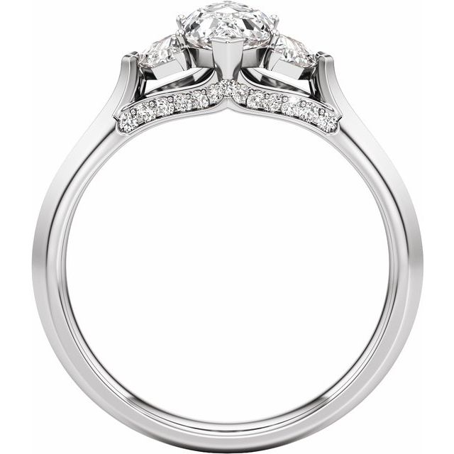 14K White Gold 1 1/2 CTW Lab-Grown Diamond Three-Stone Engagement Ring