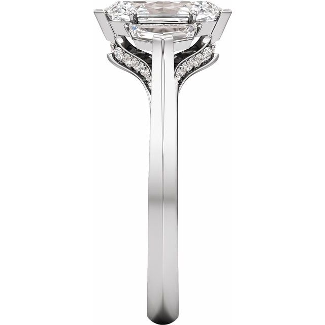 14K White Gold 1 1/2 CTW Lab-Grown Diamond Three-Stone Engagement Ring