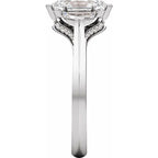 14K White Gold 1 1/2 CTW Lab-Grown Diamond Three-Stone Engagement Ring