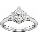14K White Gold 1 1/2 CTW Lab-Grown Diamond Three-Stone Engagement Ring