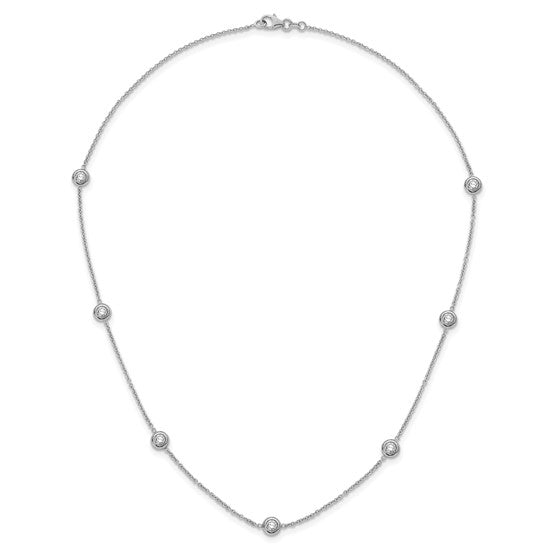 Herco 18K White Gold Diamond Stations 18 inch Necklace