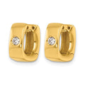 Herco 18K Polished Diamond Huggie Hinged Hoop Earring