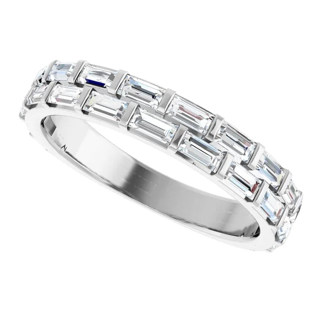 Natural Diamond Double Row Anniversary Band