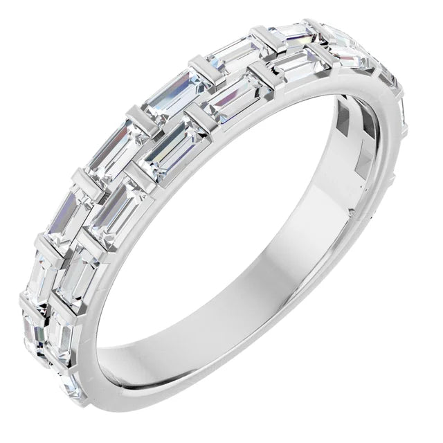 Natural Diamond Double Row Anniversary Band