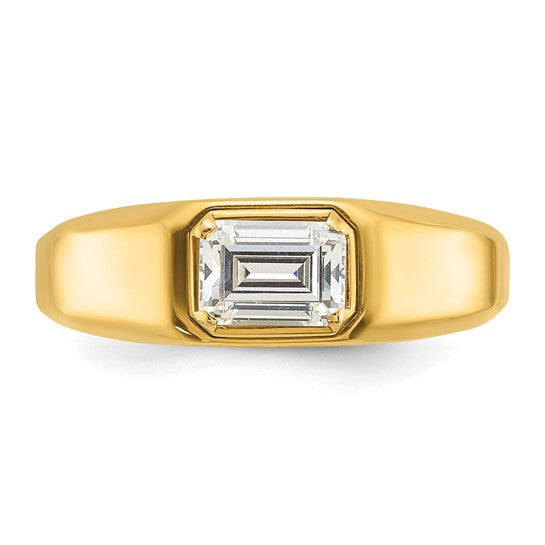 IBGoodman 14k 1 carat Lab Grown Diamond VS/SI+ G+ Emerald Complete Polished Men's Ring