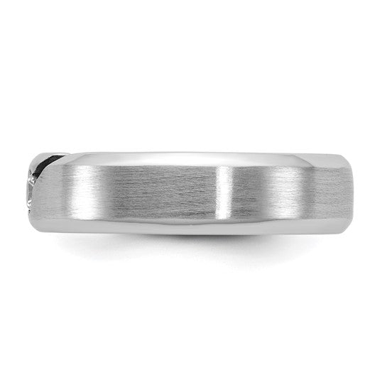 14kw IB Goodman Mens Satin Complete 1/10ct Diamond Ring