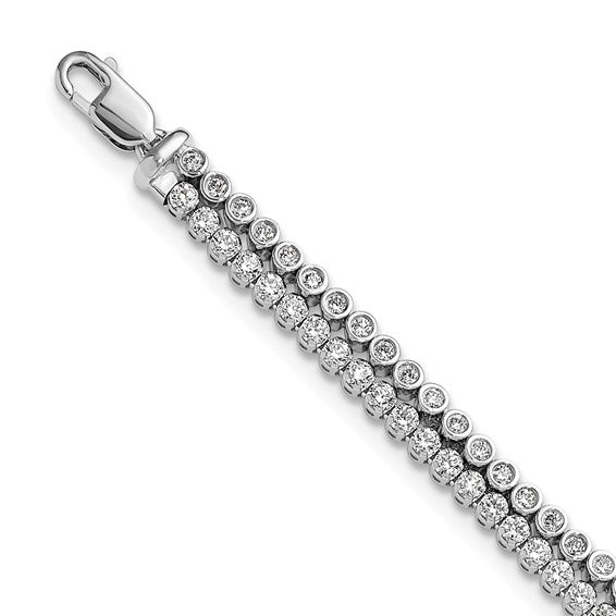 True Origin 14K White Gold 2 7/8 carat Lab Grown Diamond VS+ F+ 7 in with 1 in extension Complete Bracelet