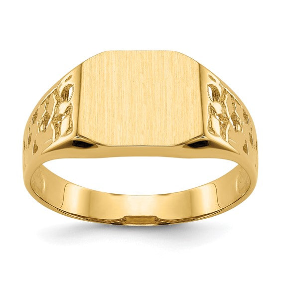 Polished Gold Fancy Signet Rings