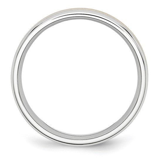 Chisel Cobalt 14k Gold Inlay Satin and Polished 6mm Band