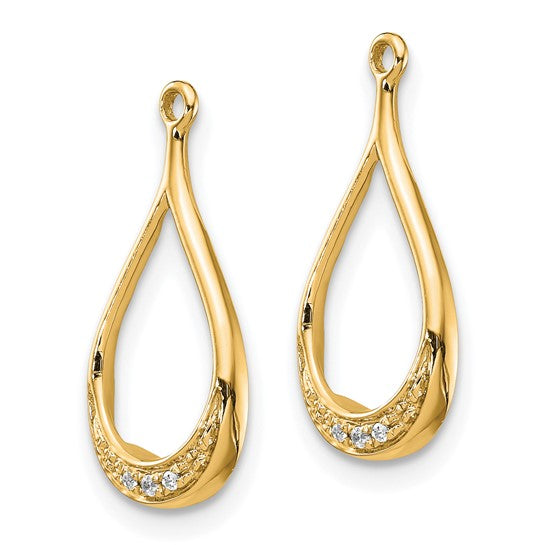 14K Teardrop Diamond Earring Jackets