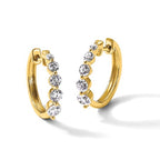 True Origin 14K Yellow Gold 1 carat Lab Grown Diamond VS+ F+ Hinged Hoop Complete Earrings