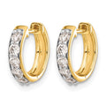 14k 1/2 carat Lab Grown Diamond VS/SI+ G+ Complete Hinged Hoop Earrings