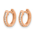14k Rose Gold 1/10 carat Diamond Channel-set Hinged Hoop Earrings