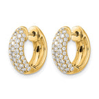 14K Yellow Gold Lab Grown Diamond VS/SI+ G+ Hinged Hoop Earrings