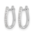 14k White Gold 1/10 carat Diamond Hinged Hoop Earrings