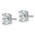 14k White Gold 1 1/2 carat Lab Grown Diamond VS/SI+ G+ Complete Oval Four Prong Stud Earrings