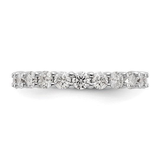 14k White Gold Polished Size 9 Shared Prong 2 carat Diamond Complete Eternity Band