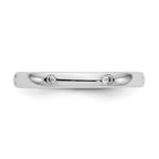 14k White Gold Polished Size 7 Bezel-set 1/10 carat Diamond Complete Eternity Band