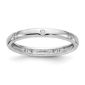 14k White Gold Polished Size 7 Bezel-set 1/10 carat Diamond Complete Eternity Band