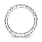 14k White Polished Round 2CT Double Row Diamond Eternity Band