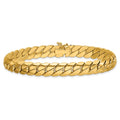 14K Polished 9.4mm Fancy Curb Link 9 inch Mens Bracelet