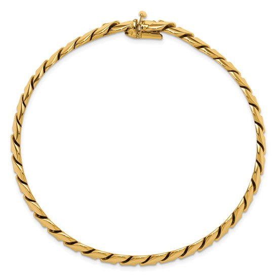 14K Polished 9.4mm Fancy Curb Link 9 inch Mens Bracelet