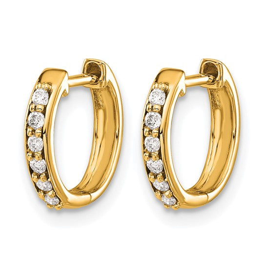 14k 1/8 carat Diamond Hinged Hoop Earrings