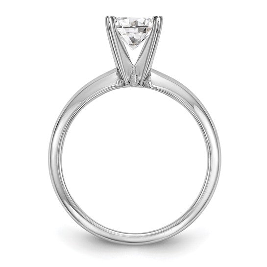 14k White Gold 1/8 carat Lightweight Half-Round 4-Prong Round Solitaire Ring Mounting