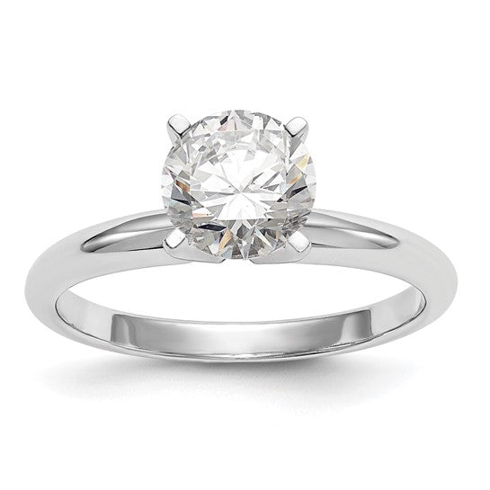 14k White Gold 1/8 carat Lightweight Half-Round 4-Prong Round Solitaire Ring Mounting