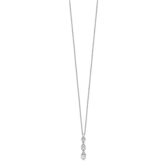 True Origin 14K White Gold 1 carat Lab Grown Diamond VS+ F+ 18 in Complete Pendant Necklace