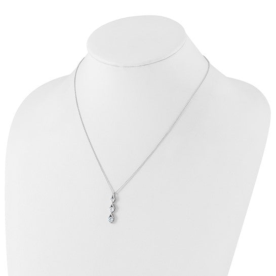 True Origin 14K White Gold 1 carat Lab Grown Diamond VS+ F+ 18 in Complete Pendant Necklace