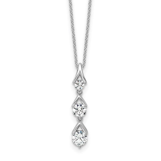 True Origin 14K White Gold 1 carat Lab Grown Diamond VS+ F+ 18 in Complete Pendant Necklace