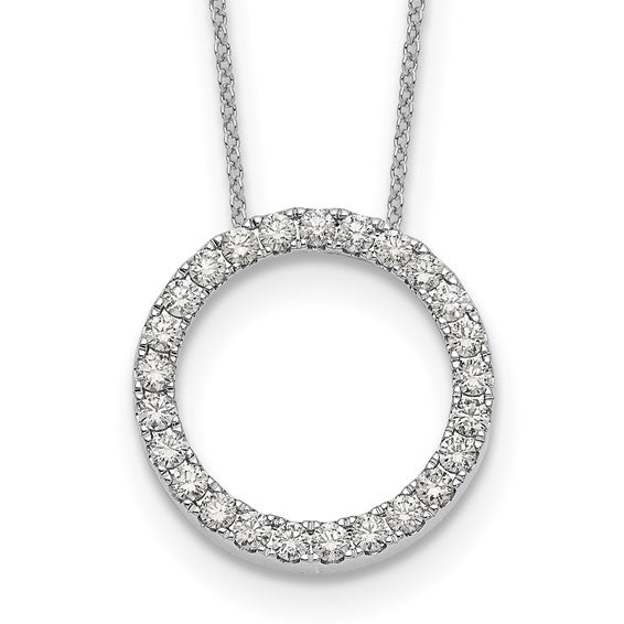 True Origin 14K White Gold 1 carat Lab Grown Diamond VS+ F+ Complete 18 in Eternity Pendant Necklace