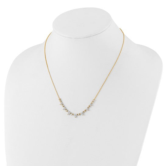 True Origin 14K Yellow Gold 1 1/2 carat Lab Grown Diamond VS+ F+ 18 in Complete Necklace