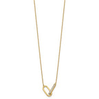 14K Polished 1/15 carat Diamond Interlocked Paperclip Links 18 inch Necklace