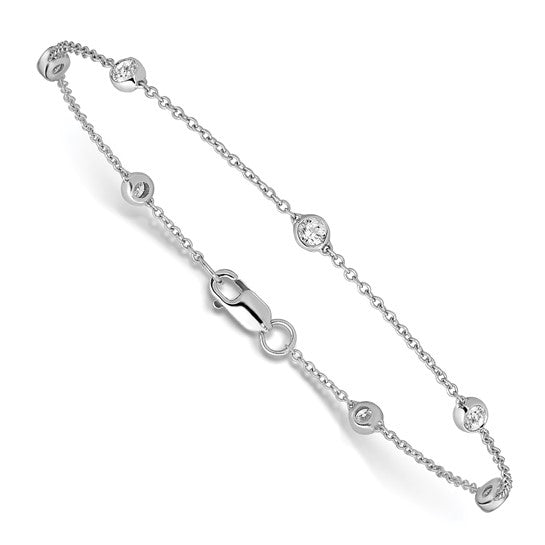 True Origin 14K White Gold 3/8 carat Lab Grown Diamond VS+ F+ Complete 7 Station 7 in Bracelet
