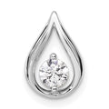 14k White Gold 1/4 carat Lab Grown Diamond VS/SI+ G+ Complete Teardrop Chain Slide Pendan
