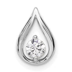 14k White Gold 1/4 carat Lab Grown Diamond VS/SI+ G+ Complete Teardrop Chain Slide Pendan