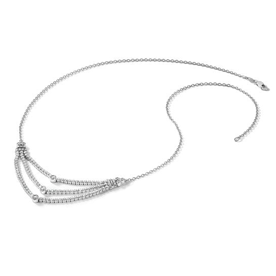 14k White Gold 2 3/4 carat Lab Grown Diamond VS/SI+ G+ 18 inch Triple Layer Necklace