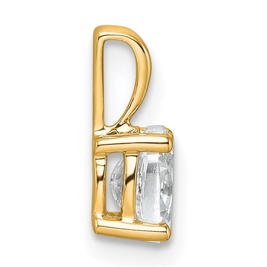 14k 1 carat Certified Lab Grown Diamond VS+ F+ Oval Complete Four Prong Pendant