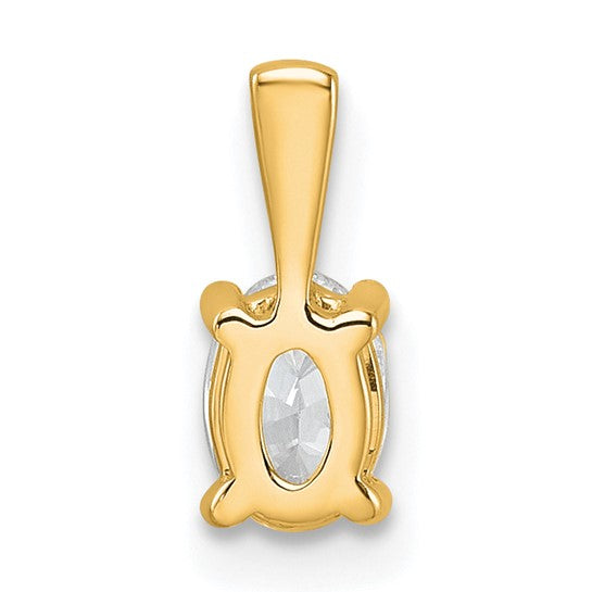 14k 1 carat Certified Lab Grown Diamond VS+ F+ Oval Complete Four Prong Pendant