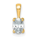 14k 1 carat Certified Lab Grown Diamond VS+ F+ Oval Complete Four Prong Pendant