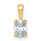 14k 1 carat Certified Lab Grown Diamond VS+ F+ Oval Complete Four Prong Pendant